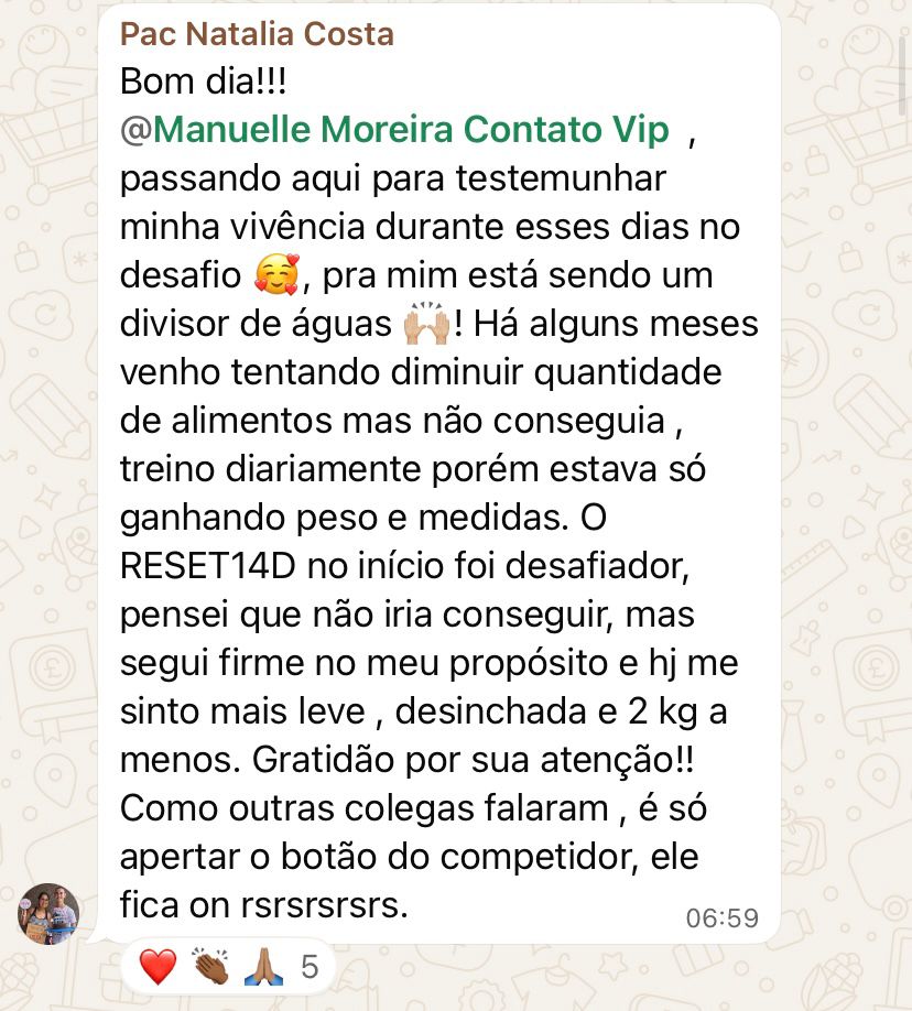 Depoimento real de participante do Reset14D 3