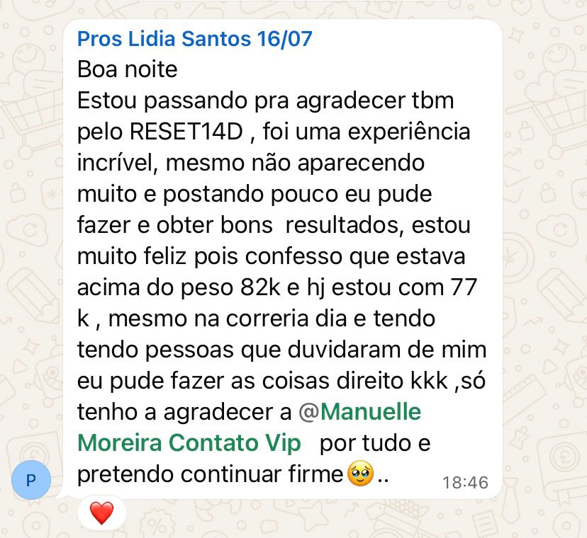 Depoimento real de participante do Reset14D 9